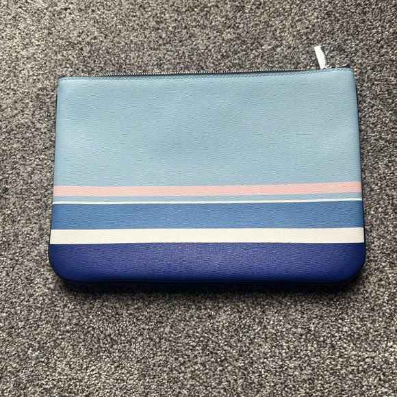 Kate Spade Up Up and Away Hot Air Ballon Large Zip Pouch Blue Multi Leather - Picture 2 of 3